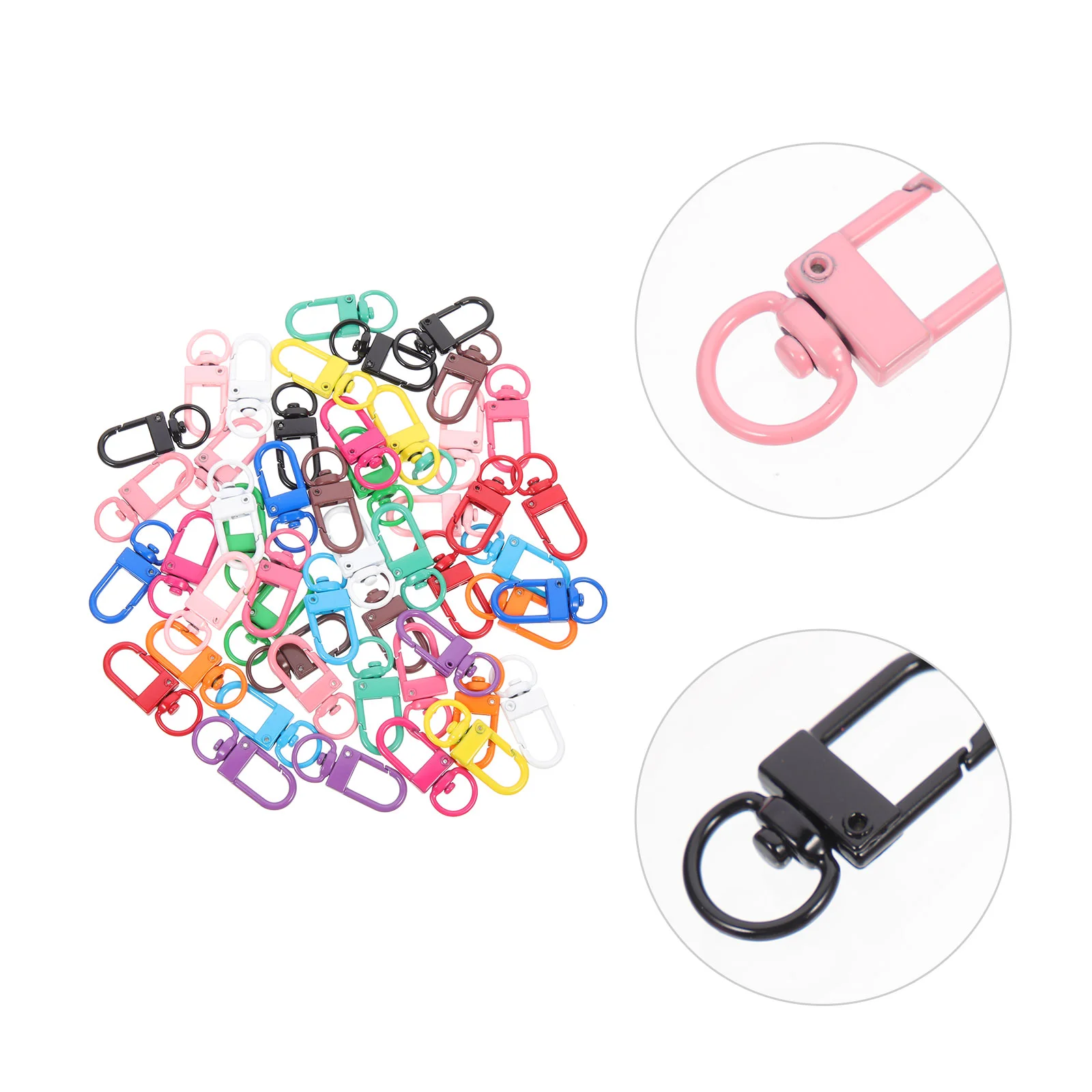 

50 Pcs Chains Swivel Strap Buckle The Lobster Claw Clasps Metal Gold Colorful Zinc Alloy Keyrings