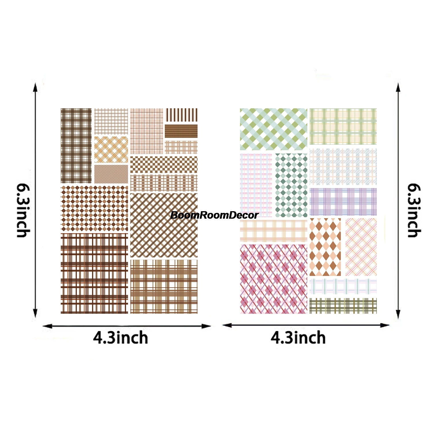 8PCS Grid Material Paper Is Convenient Collage Cartoon Coffee Retro Bicycle Scrapbook Bicycle Graffiti Aesthetic Cool Decals