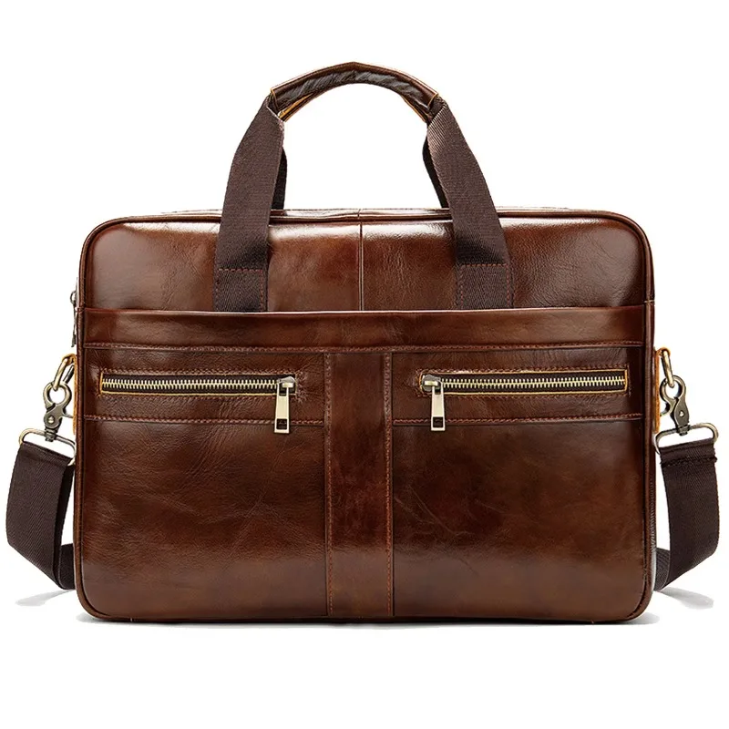 

Men's first layer cowhide leather briefcase soft business shoulder oblique span computer bag work lawyer satchel