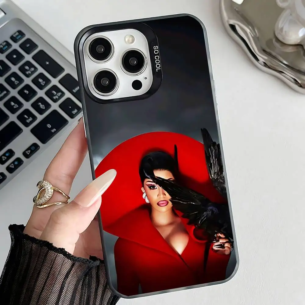 حافظة هاتف C-Cardi B Am I The D-Drama لهاتف iPhone 17,16,15,14,13,12,11,Pro,Max,Plus,E,Air,Mini Black Tpu #6