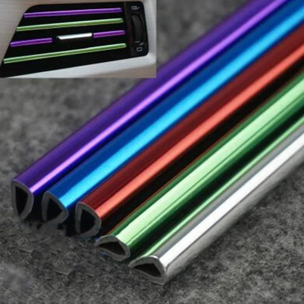 Car Outlet Decorative Strip Creative Interior U Shape Chrome Multicolor Universal