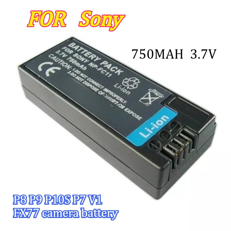 

Аккумулятор 750 мАч 3,7 В, универсальный, подходит для Sony/NP-FC11/FC10 P8 P9 P10S P7 V1 FX77, долговечный аккумулятор для фотоаппарата