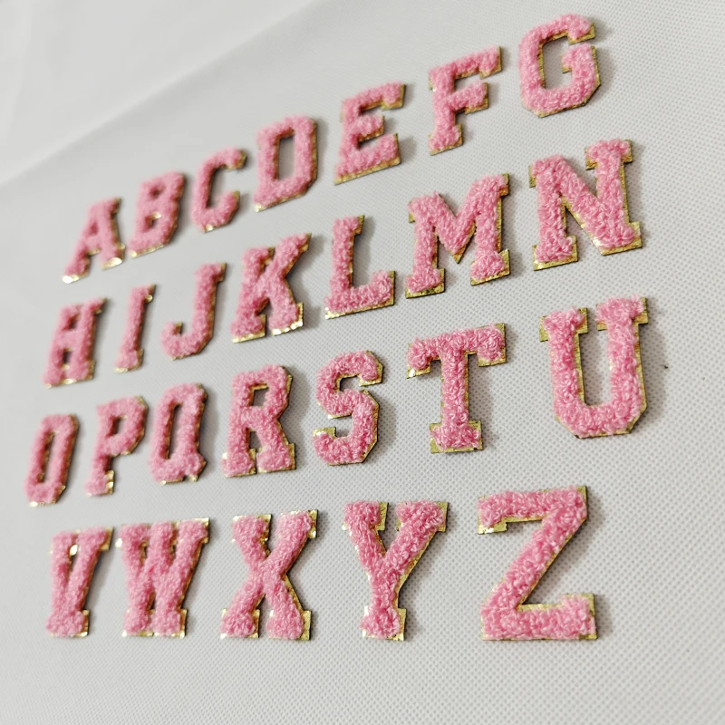 26pcs 4.5cm Towel Embroidered Sticker English Letters Patches for Clothing Bags Stick on Accessories Alphabet Applique Patch