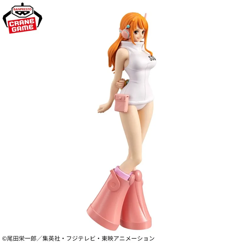 Bandai-Original Genuine BANPRESTO Anime Model Toy, One Piece, DXF, The Grandline Series, Egghead Nami, Figuras Presente, 16cm