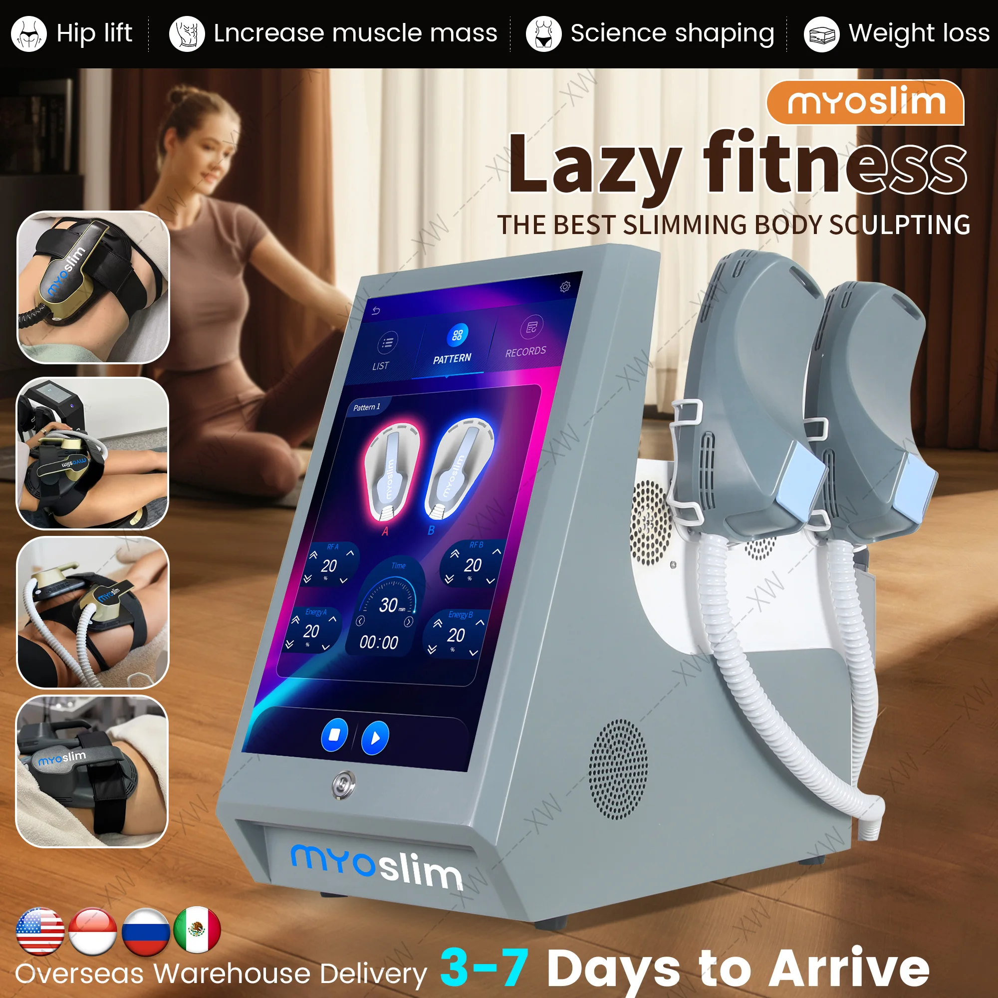 New Mslim Body Sculpting Machine Electromagnetic Muscle Stimulate Slimming Body Build Device for Fitness And Wellness