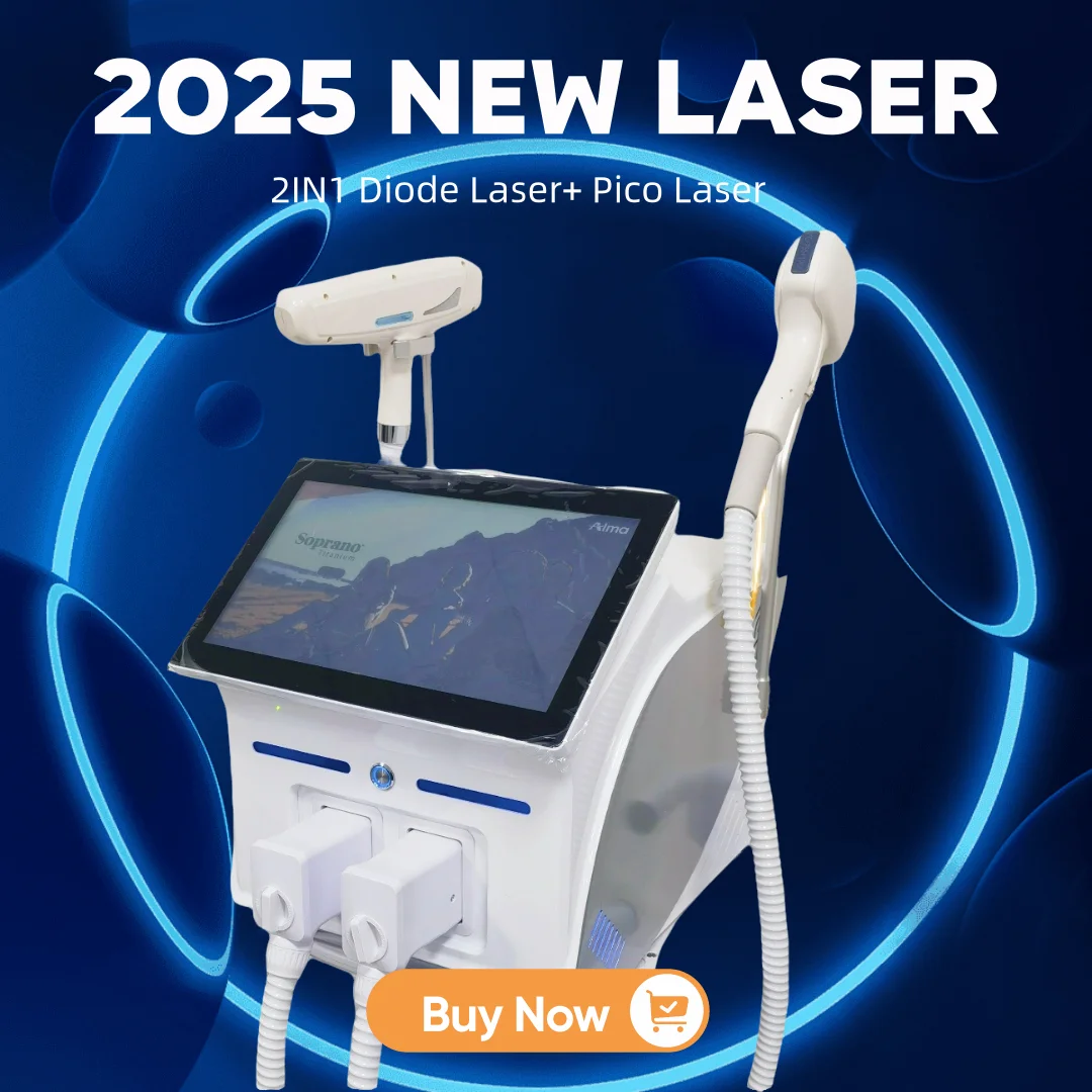 2in1 3000w Diode 808nm 3 Wavelength Laser ND:YAG Pico Q Switch Machine Painless Hair Removal Machine Skin Care 2025