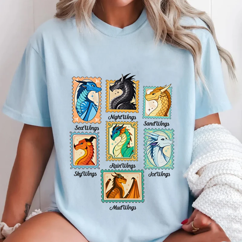 Wings of Fire Dragons Tshirt Men Women Dragon Lover Graphic T Shirts Casual Round Neck Printed Short Sleeve T-shirt Unisex Tees