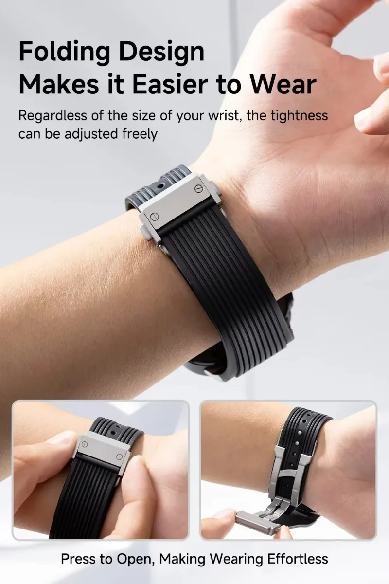 حزام من الفولاذ المقاوم للصدأ + سيليكون لساعة سامسونج جالاكسي الترا 47 ملم سوار من الفولاذ المقاوم للصدأ معصمه جالاكسي ساعة 8 الترا 2025