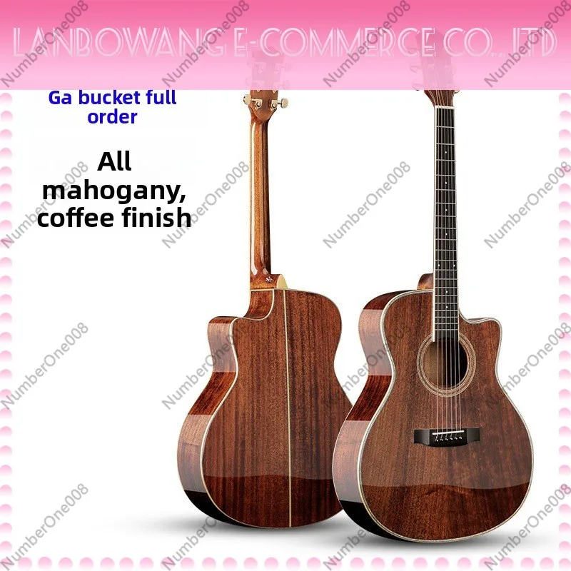 40 Inch GA Bucket All Solid Wood Spruce Mahogany Top Acoustic Guitar Professional Full Solid Acoustic Guitar