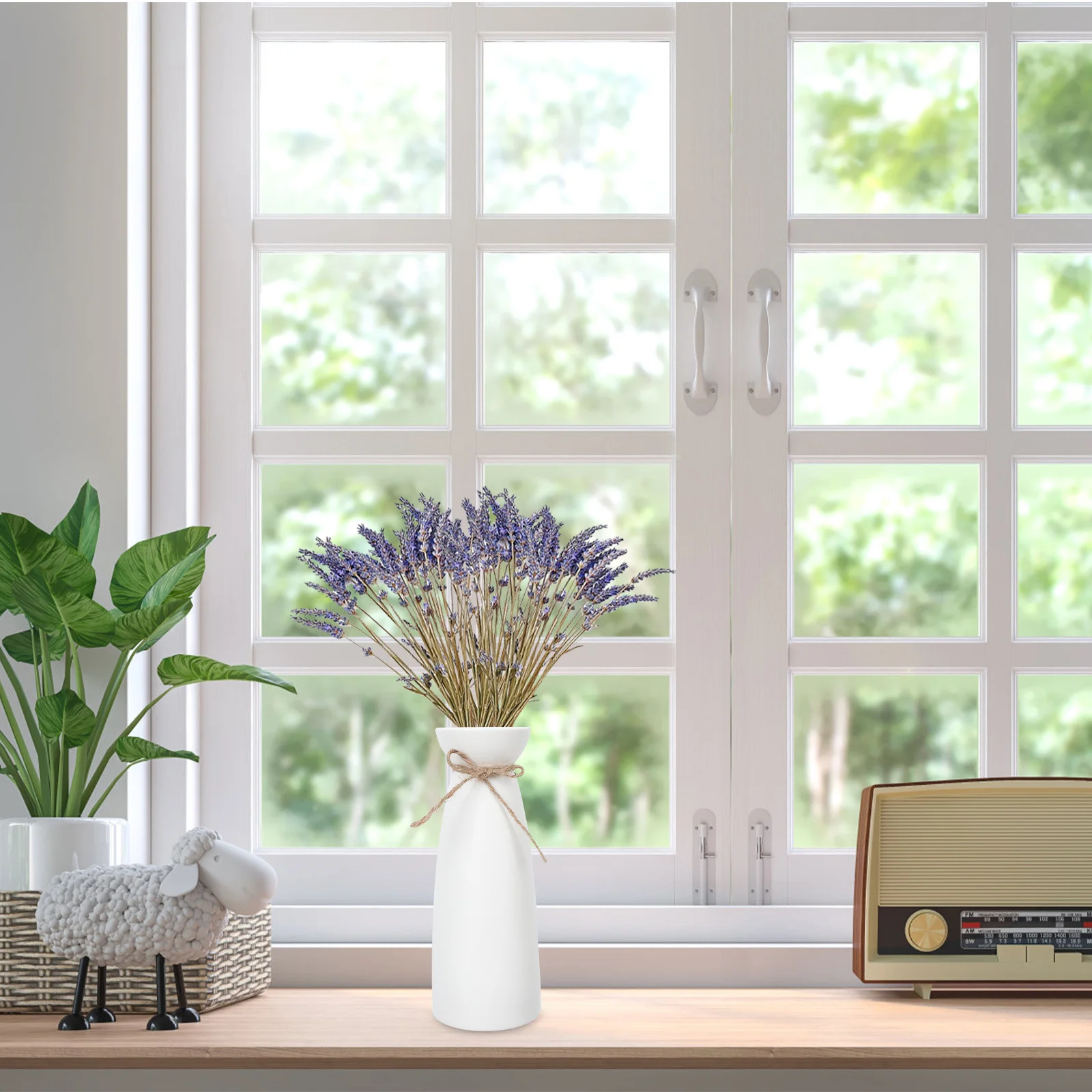 

1Pcs Ceramic Vase White Minimalist Flower Arrangement Holder for Desktop Flower Display Ceramic Vase Desktop Ornament