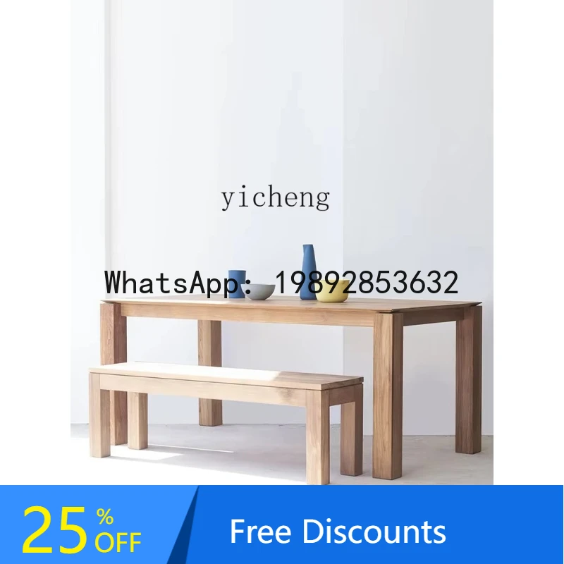 

long island dining table retro dining table modern minimalist rectangular solid wood dining table and chair combination