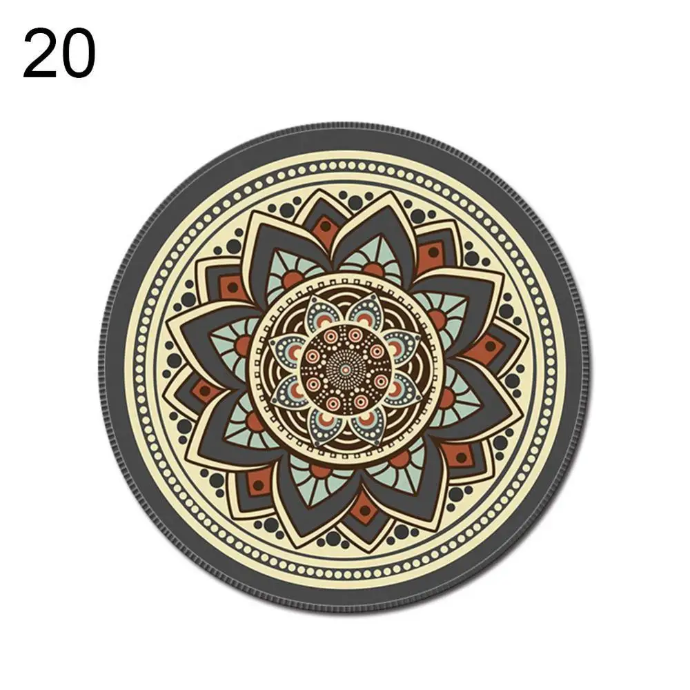 Vintage Bohemian Round Computer 3D Game Carpet Mouse Pad Mat Anti Slip Mousepad