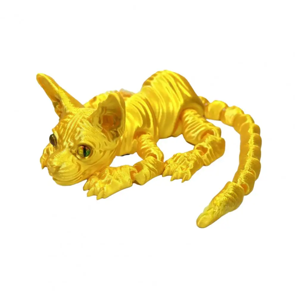 3d พิมพ์รูปปั้นแมวก้อง Sphynx ตุ๊กตาแมว Movable Joints Hairless Cat สําหรับบ้านสําหรับชั้นวางหนังสือ