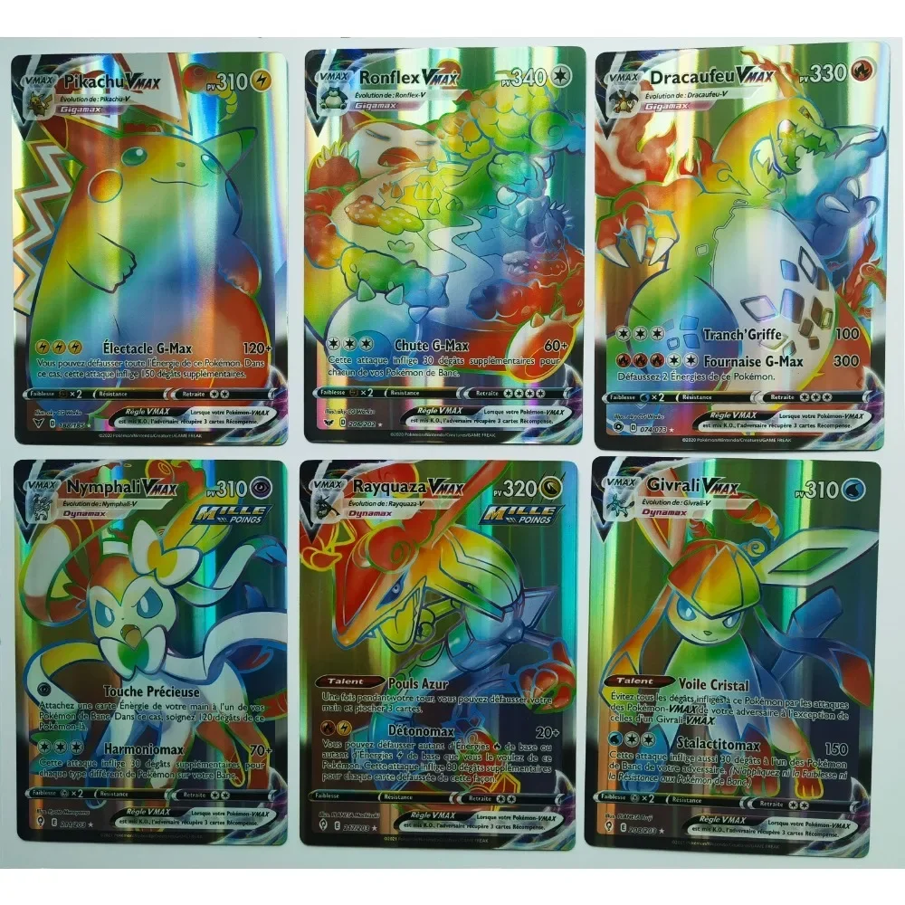 English  French Extra Large Pocket Monster Card 30 Giant Letter Cards Vmax Vstar  Arceus Pikachu Charizard Super Shiny Rare Card