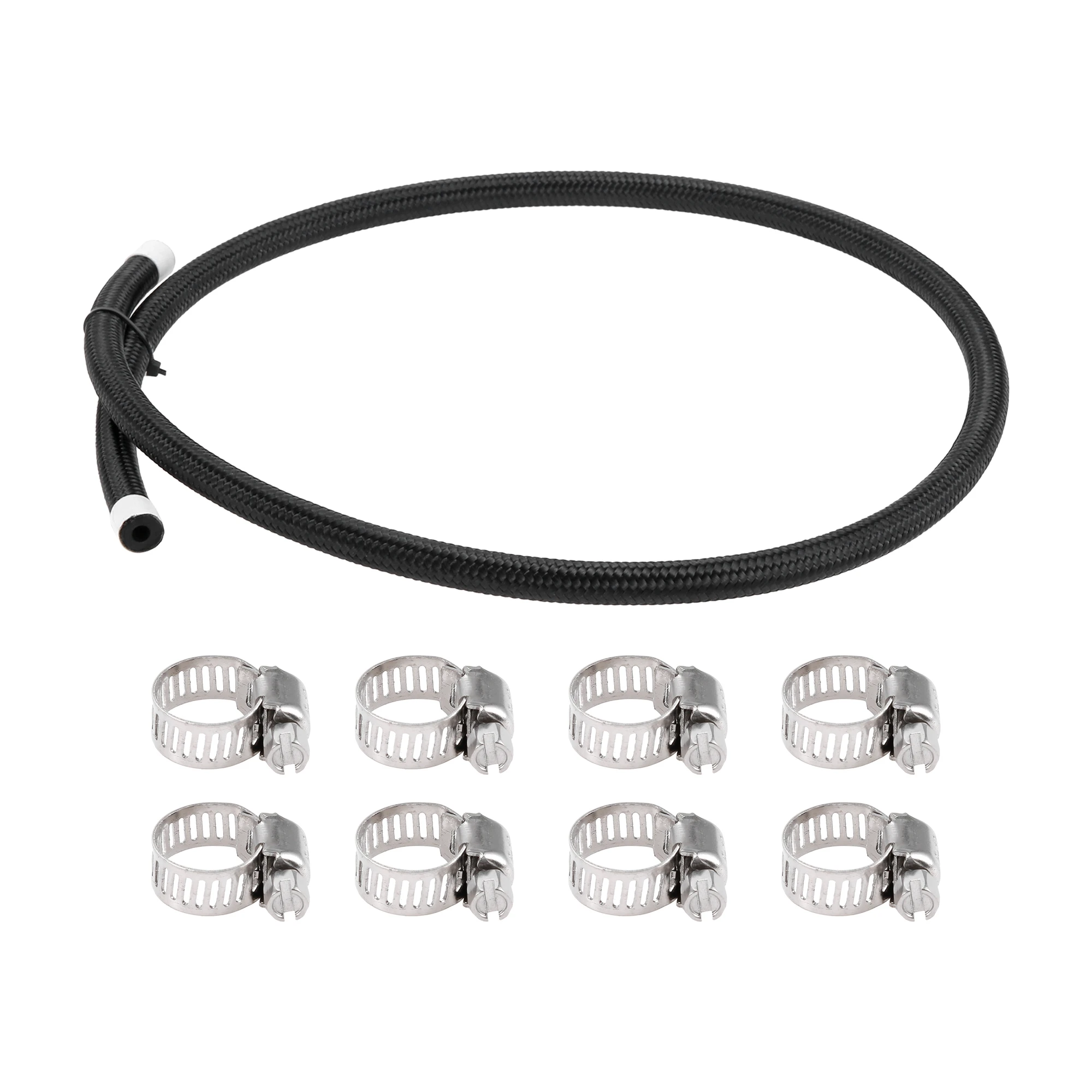 

UXCELL 1/4" Fuel Line Kit 3.05ft Vacuum Hose Automotive Fuel Hose with 8 Clamps