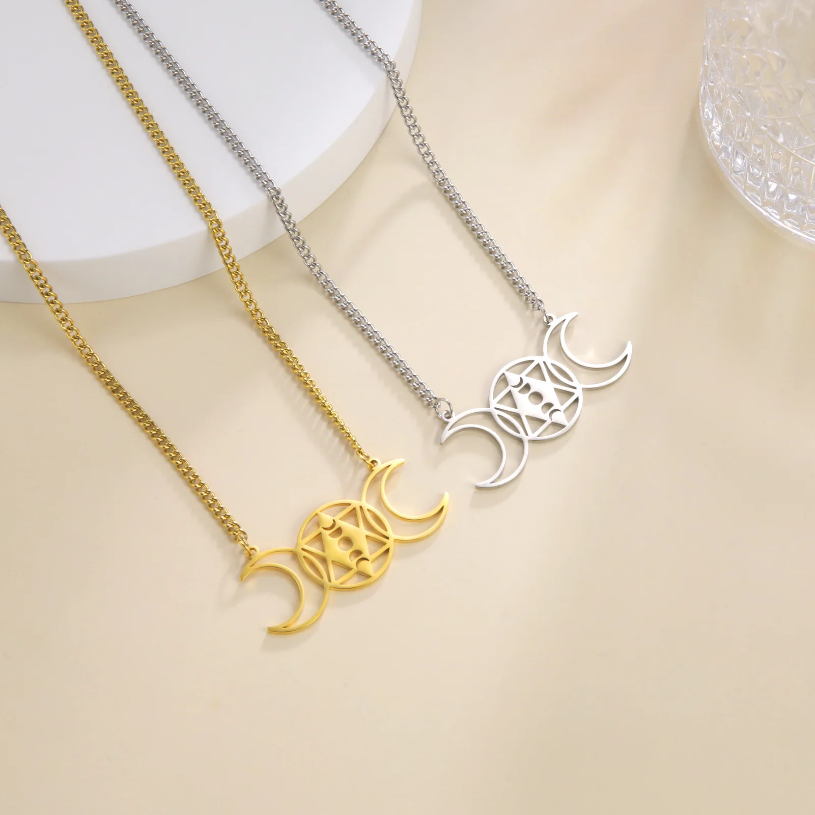 Jewelry & Watches Company - Minimalistische Davidster Hanger Ketting RVS Holle