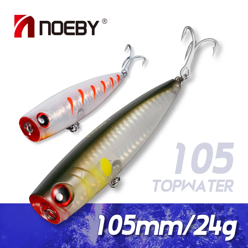 

Noeby Popper Fishing Lure 105mm 24g Topwater Wobbler Artificial Floating Hard Bait for Sea Tuna Bass Saltwater Fishing Tackle