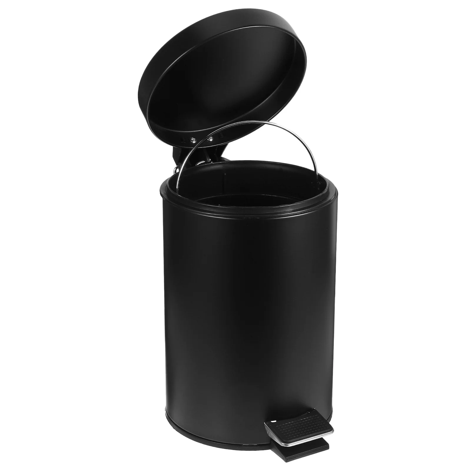 

Iron Pedal Trash Can Lidded Rubbish Bin Large Opening for Kitchen Bedroom Bathroom Household Waste Container Kitchen Garbage Can