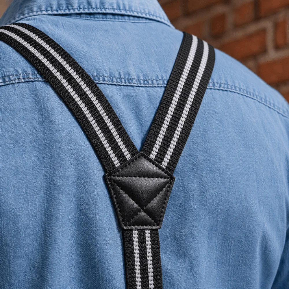 Elastic Men Work Suspenders Y-back Adjustable Heavy Duty Suspenders Convenient with 3 Snap Loop Wide Trouser Pants Braces Daily