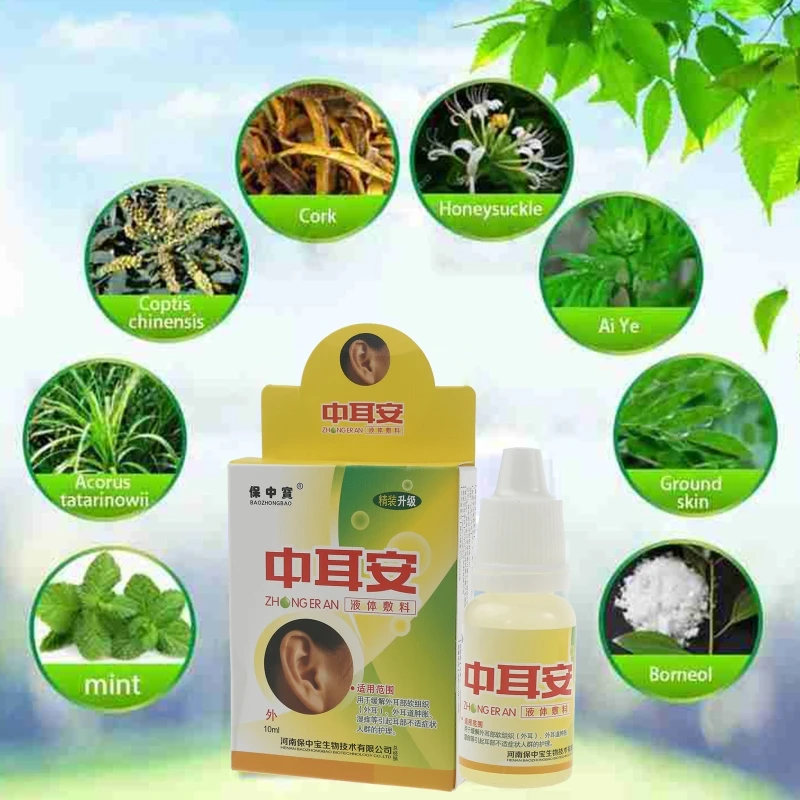 10ml Herbal Ear Nourishing Drops Acute Otitis Media Tinnitus Cleaning Liquid Dropship