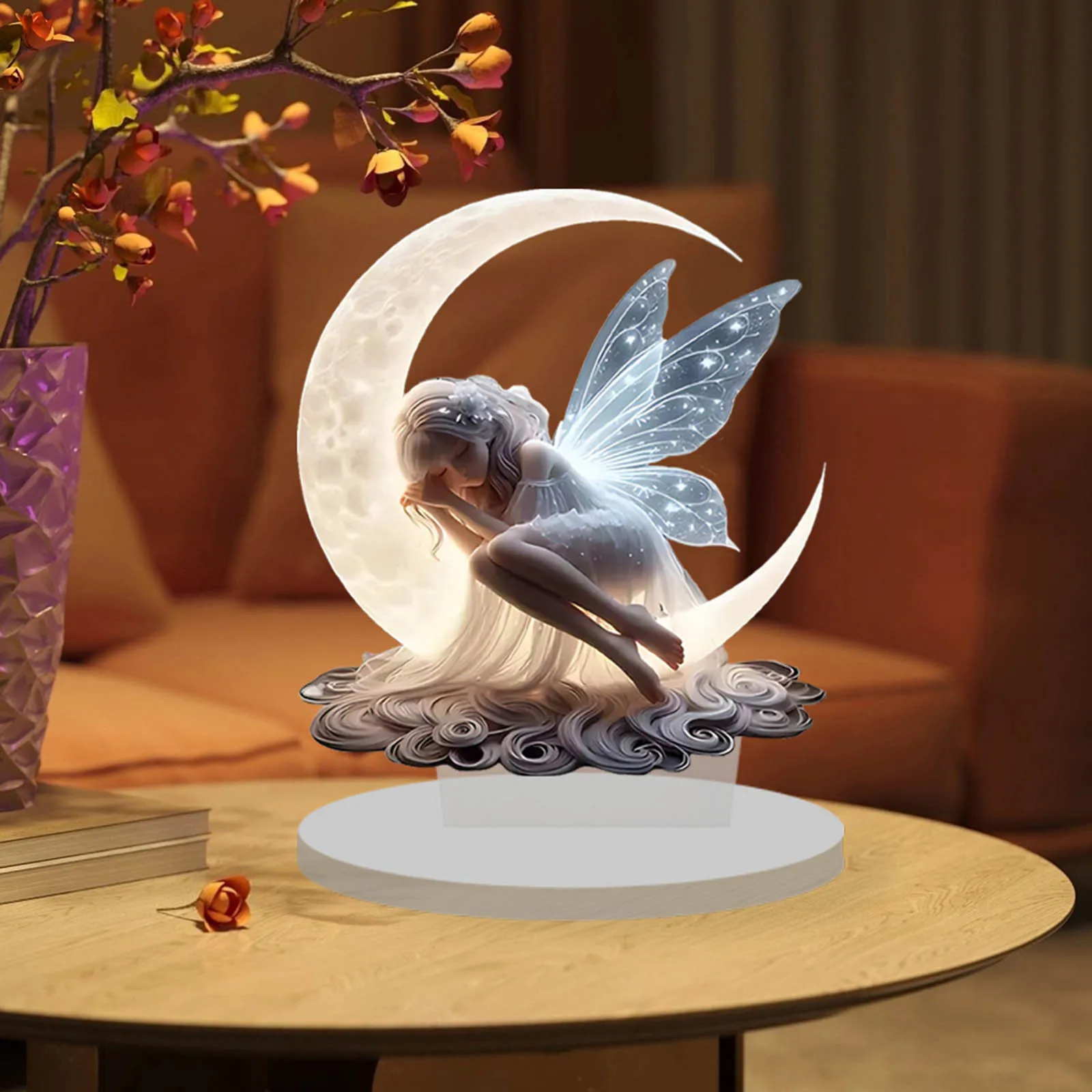 Moon Fairy Supplies 2d Flat Acrylic Decoration Home Decorations Crafts Decorative Party Desktop Display Charm Elegant Ornaments