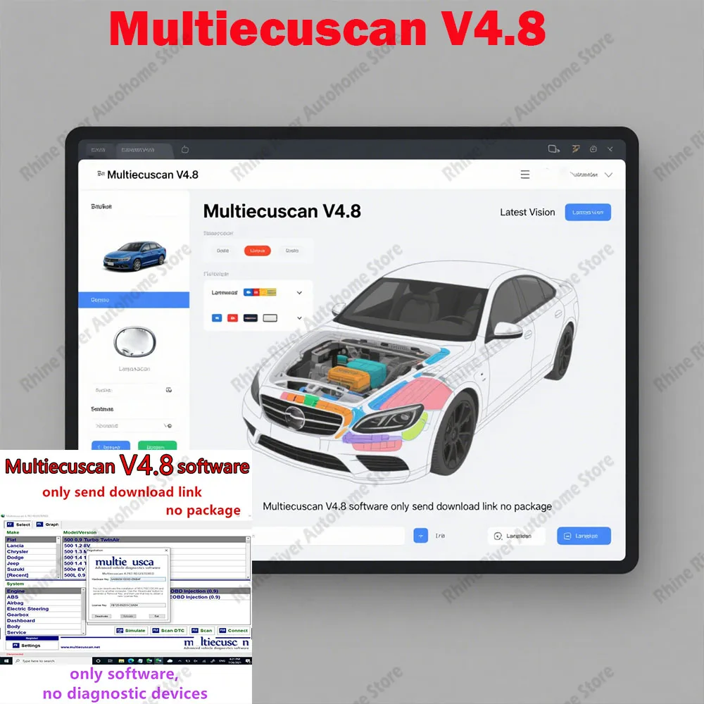 

Горячее! Программное обеспечение для сканера Multiecuscan V4.8 для различных типов автомобилей с плоским адаптером ELM327, неограниченная активация, зарегистрированная
