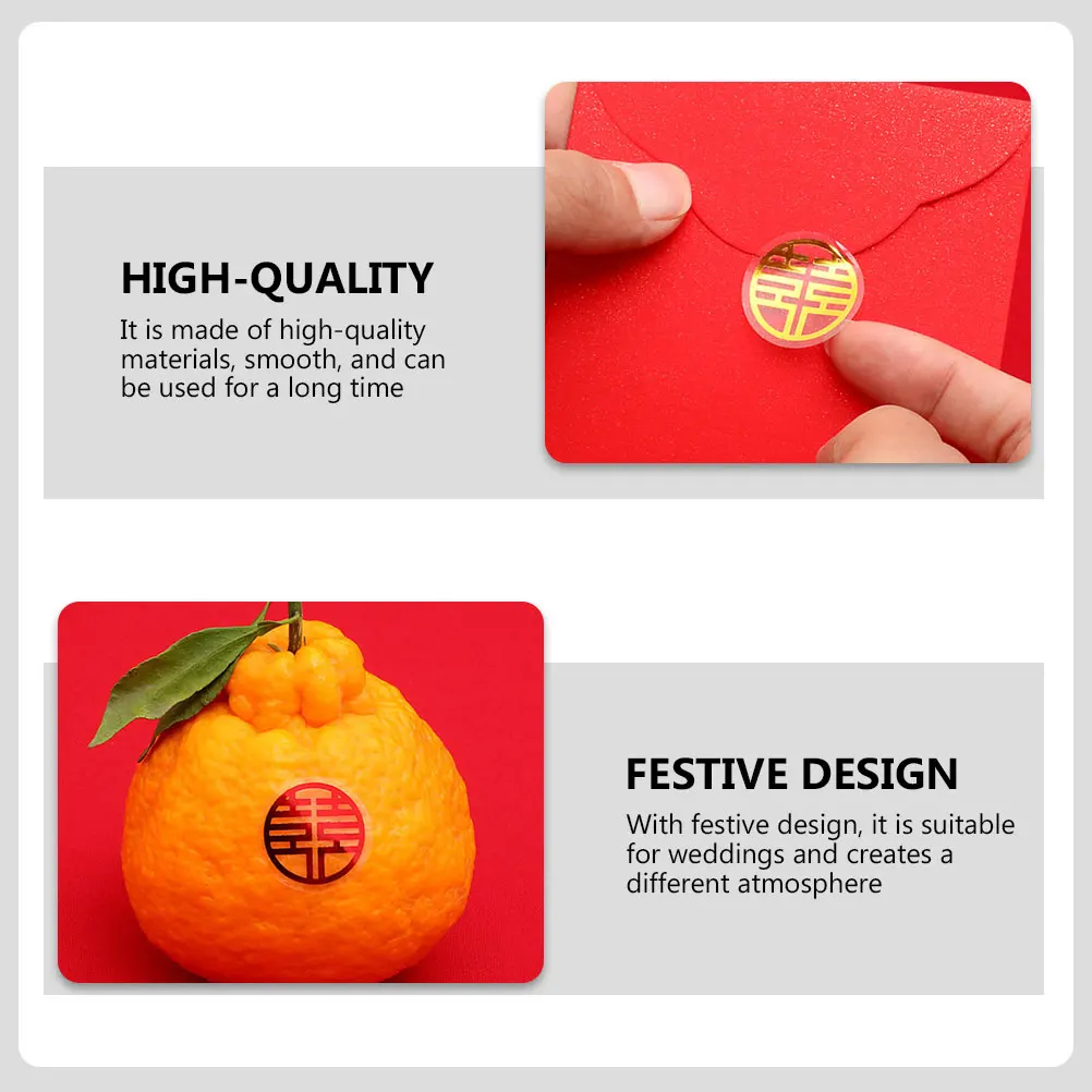 

Wedding Sticker 2 Rolls Hi Word Decal Bright Color Beautiful Appearance Strong Viscosity Festive Design Hi Word Stickers