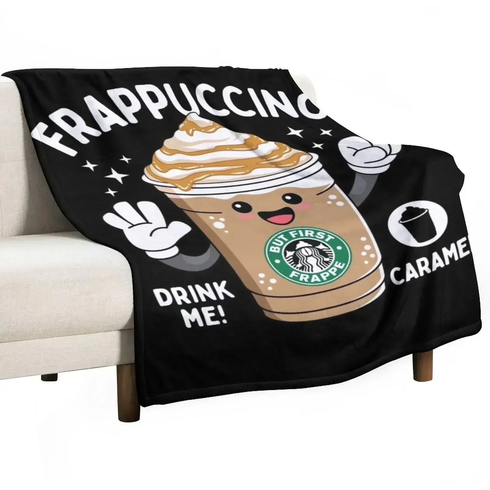 Caramel Blended Beverage for Coffee lovers Throw Blanket Luxury Throw Luxury Designer Heavy Luxury St sofa bed Moving Blankets