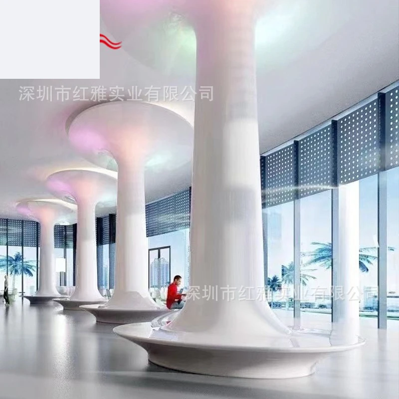 

Customized fiberglass decorative column Hotel lobby Roman horn modeling column Exhibition hall Engineering landscape sculpture c