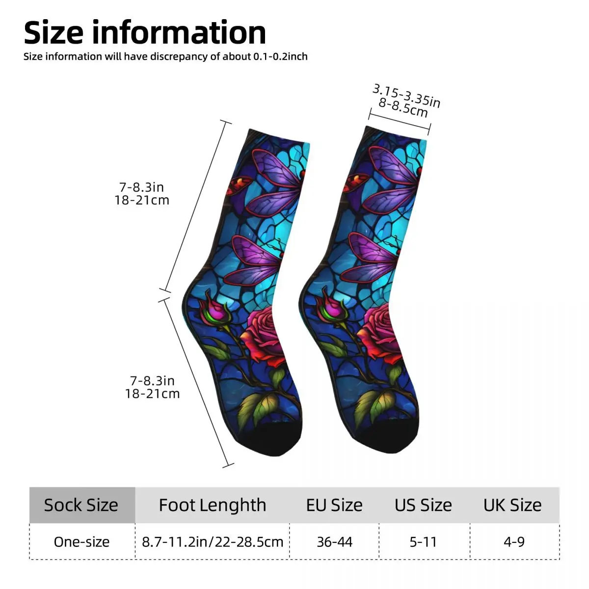 Dragonfly Socks Printed Men's Stockings Polyester