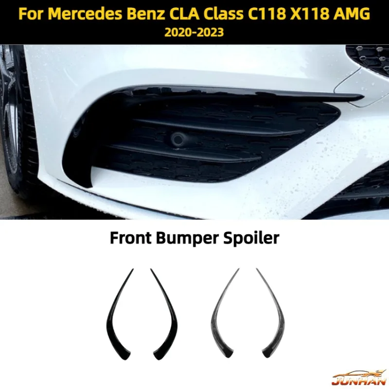 

For Mercedes Benz CLA Class C118 X118 AMG 2020-2023 Car Front Bumper Spoiler Splitter Air Vent Fog Lamp Grille Trim