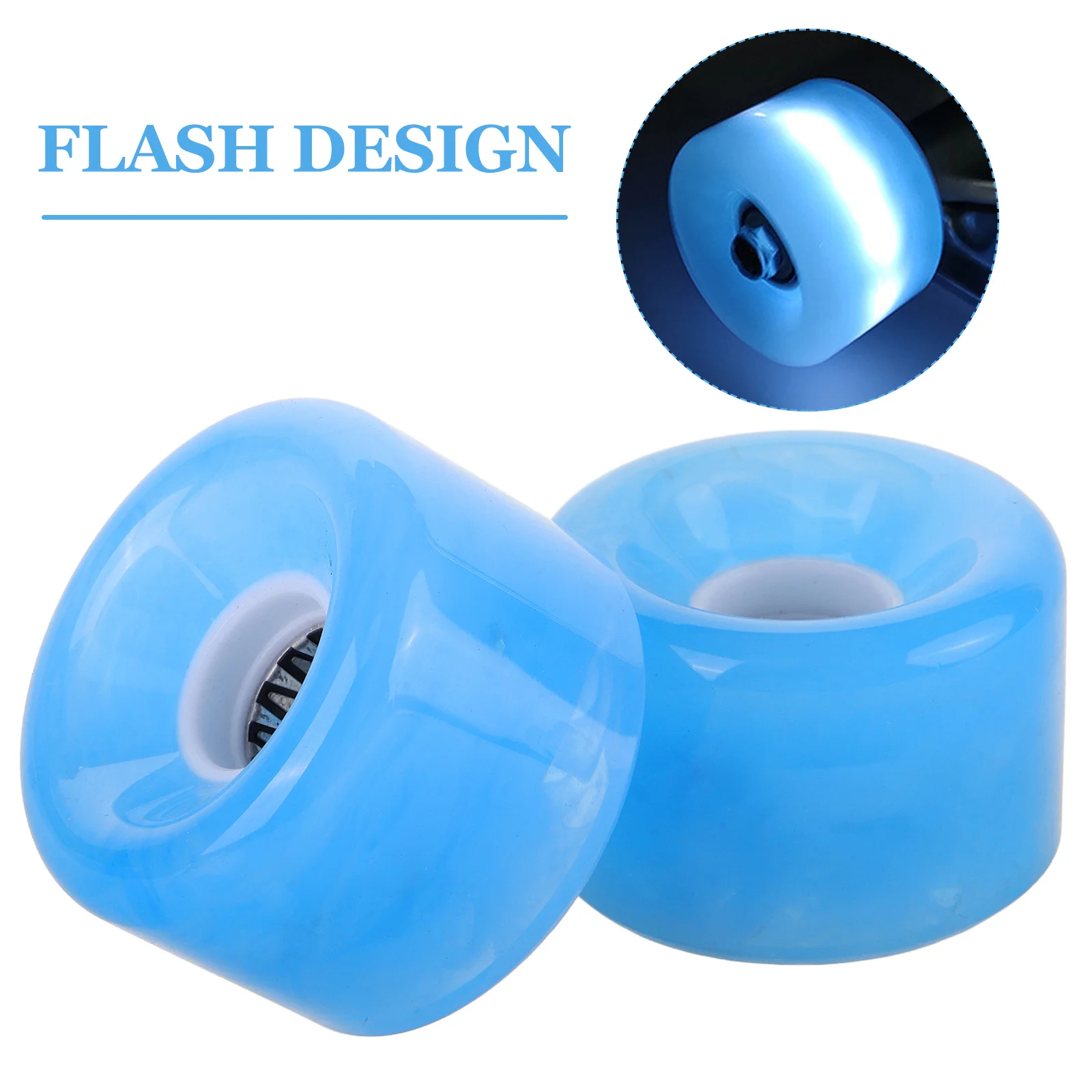 قطعتان من عجلات لوح التزلج المتوهجة في الظلام، أجزاء تزلج متينة من البولي يوريثان للتزلج على الخدعة