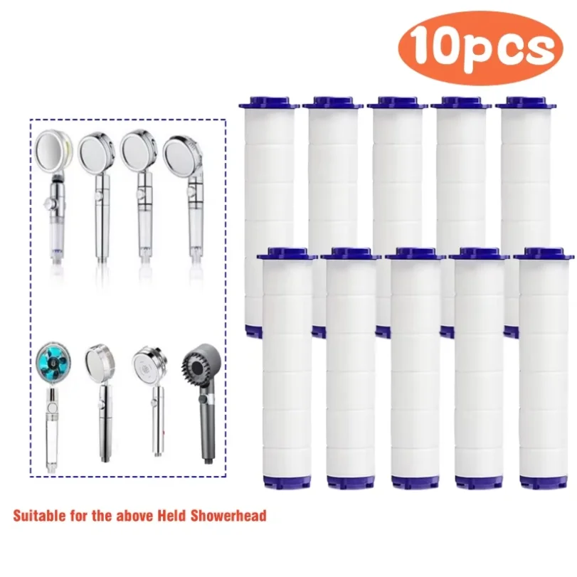 

10Pcs Shower Head Replacement PP Cotton Filter Cartridge Hard Water Purification Bathroom Accessory Hand Held Bath Sprayer