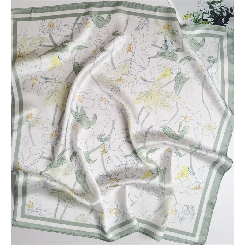 Fashionable Silk Scarves for Woman 53*53cm Multi-purpose Small Kerchief Spring Summer Sun Protection Neckerchief