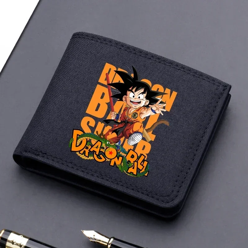 Dragon BallZ Canvas Wallet Anime Goku Short Folding Purse Cartoon Boy Card Holder Cute Kids Coin Photo Case Birthday Gifts