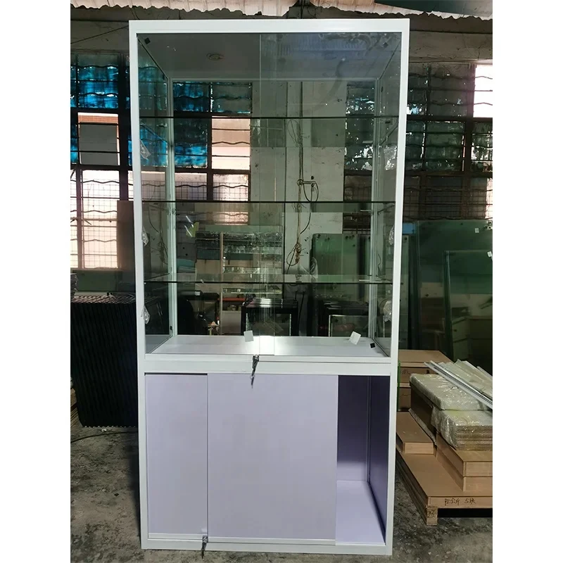custom.Tempered Glass and Wooden Sliding Door Shop showcase