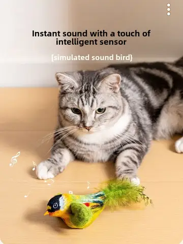 Indoor Interactive Birds Toy for Cat Chasing Teasing Toy Sounding Catnip Cat Teaser Toy Self-hilarity Wall Hanging Birds Cat Toy