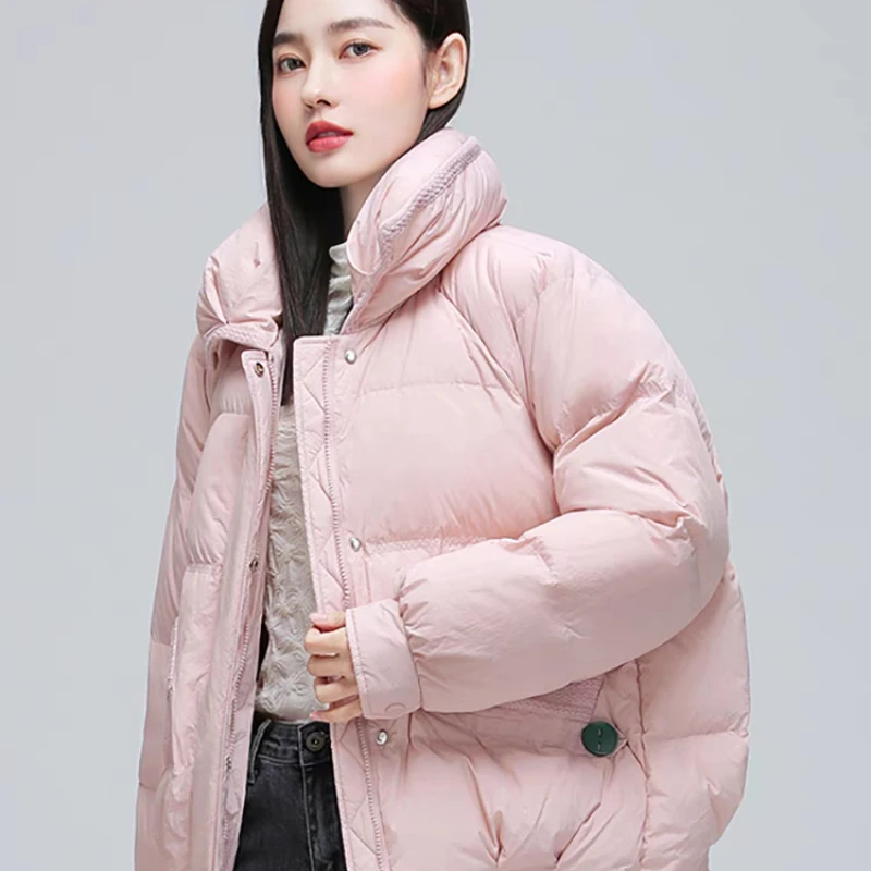 Duck Down Jacket for Women, Loose Warm Jacket, Thickened Fashion, New, Fall and Winter, 2024