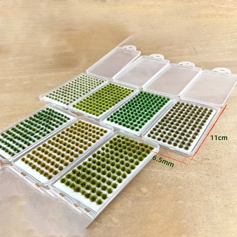 104pcs Mini Grass Tufts Model Self-Adhesive Static Grass Tuft Artificial Grass 3D DIY Miniature Scenery Desktop Flowerpot Decor