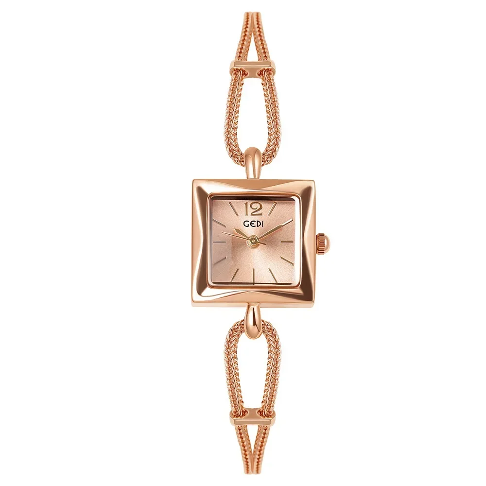 GEDI Women Watch New Minimalist Elegant Ladies Ins Chic Design Bracelet Watch Square Waterproof Quartz Clock Reloj Para Mujer