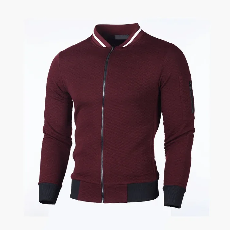 MRMT 2024 Brand New Men's Zipper Sweatshirts Zipper Collar Jacket Cardigan for Male Casual Plaid Sweatshirt