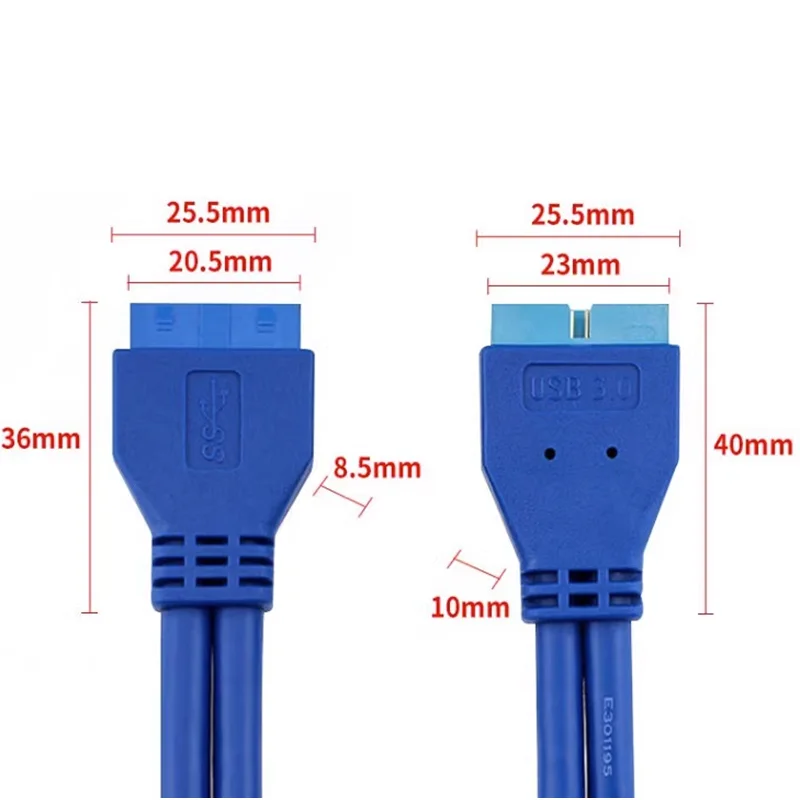 Высокоскоростная материнская плата 5 Гбит/с, 20-контактный разъем USB 3,0, 20-контактный расширяющий адаптер, двойной USB-разъем «Мама-папа»