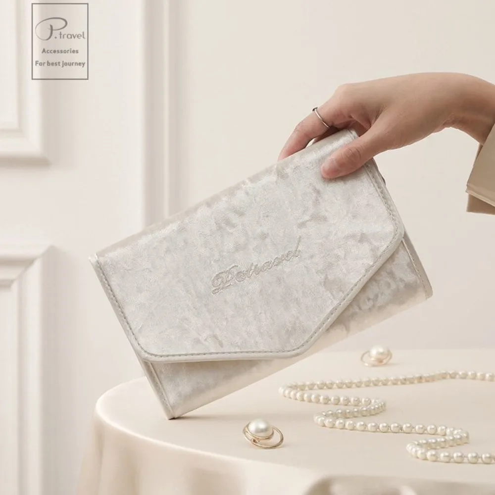

Portable Multifunctional Necklace and Earring Organiser Roll Foldable Travel Jewelry Organizer Jewelry Storage Bag Travel