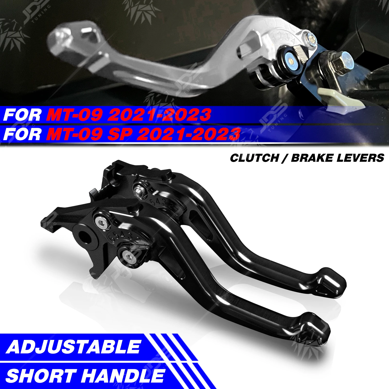 For Yamaha MT-09/MT09 SP 2021-2023 Racing Short Brake Lever Set Adjustable Handle Levers Three-Fingers Accessories Parts