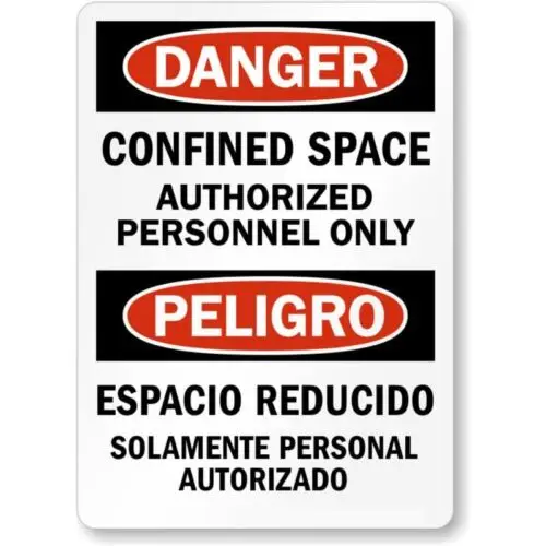 Authorized Personnel Bilingual Aluminum Weatherproof Sign p897-Aluminum