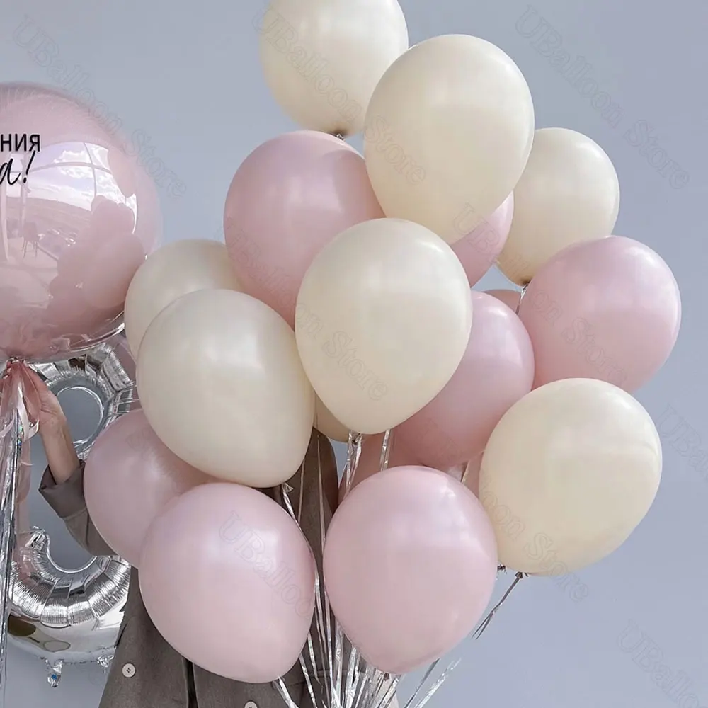 20/40 Stück staubige rosa Latexballons 10 Zoll weißer Sand Boho blassrosa Luft-Heliumballons für Geburtstag, Hochzeit, Babyparty-Dekoration – Detail 1