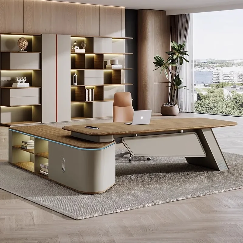 Premium Durable Desk boss table and chair combination light luxury high sense creative desk computer