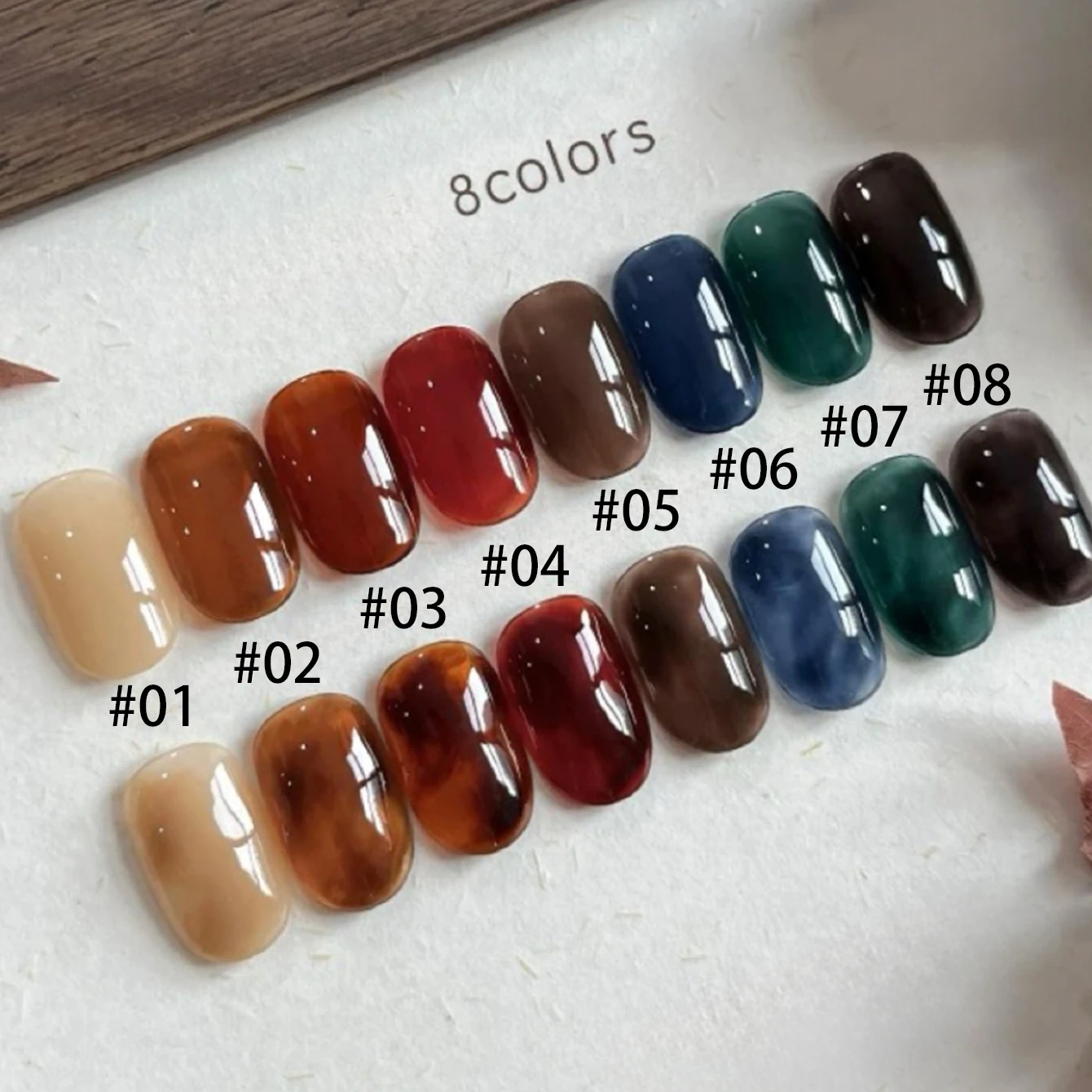 10ML 1-9pcs Hot Selling Water China Blurred Clear Brown Nails Jelly Nail Polish Whitening Leopard Nails Black Green Nails