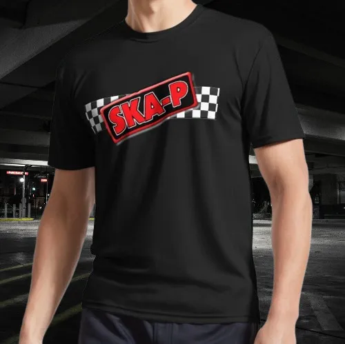 Ska-P 3D Logo Effekt Aktives Logo T-Shirt Lustiges Logo Amerikanisches Herren T-Shirt
