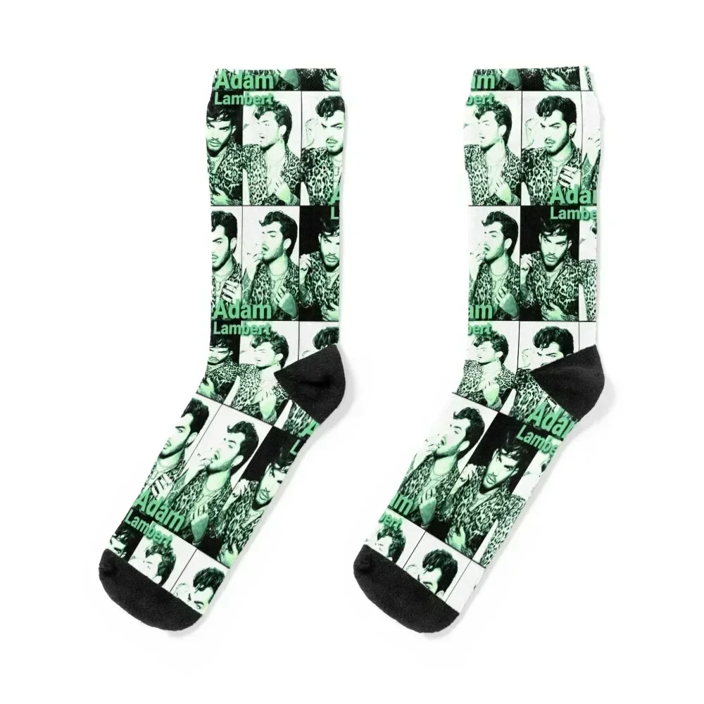 

Hot in green Adam Lambert Socks sheer snow ankle heated Socks Female Men's